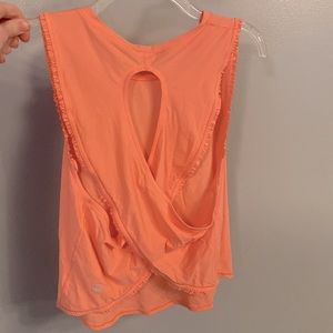 Lululemon cross back ruched hem work out top